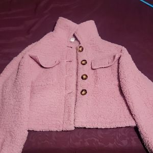 Shein fluffy crop jacket